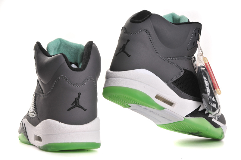Air Jordan 5 Mens Shoes Gray/Green/White Online